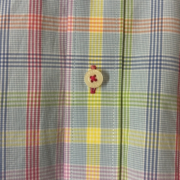 Alan Flusser Pastel Plaid Button Down Shirt - Picture 3 of 7